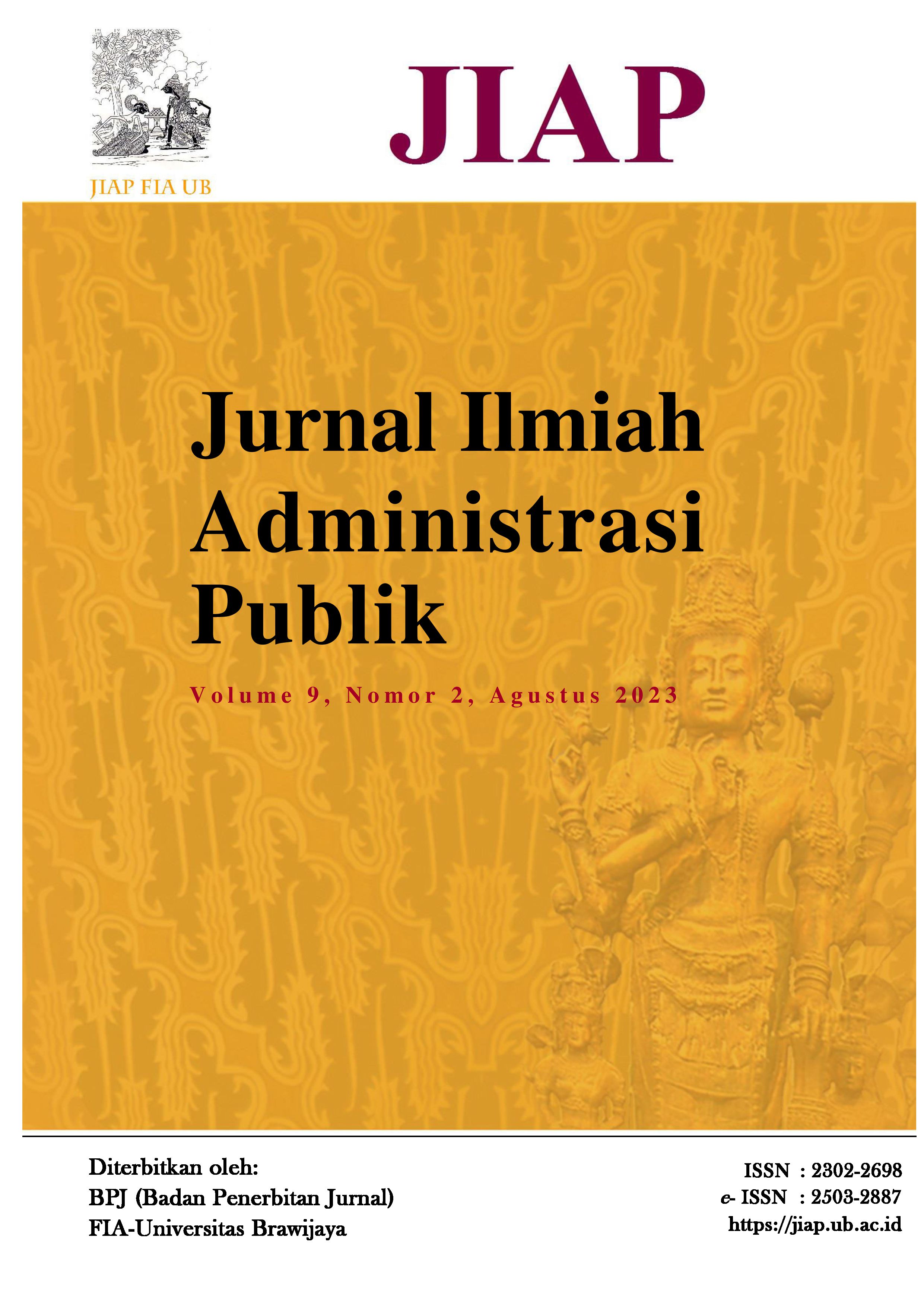 					View Vol. 9 No. 2 (2023): Jurnal Ilmiah Administrasi Publik (JIAP)
				
