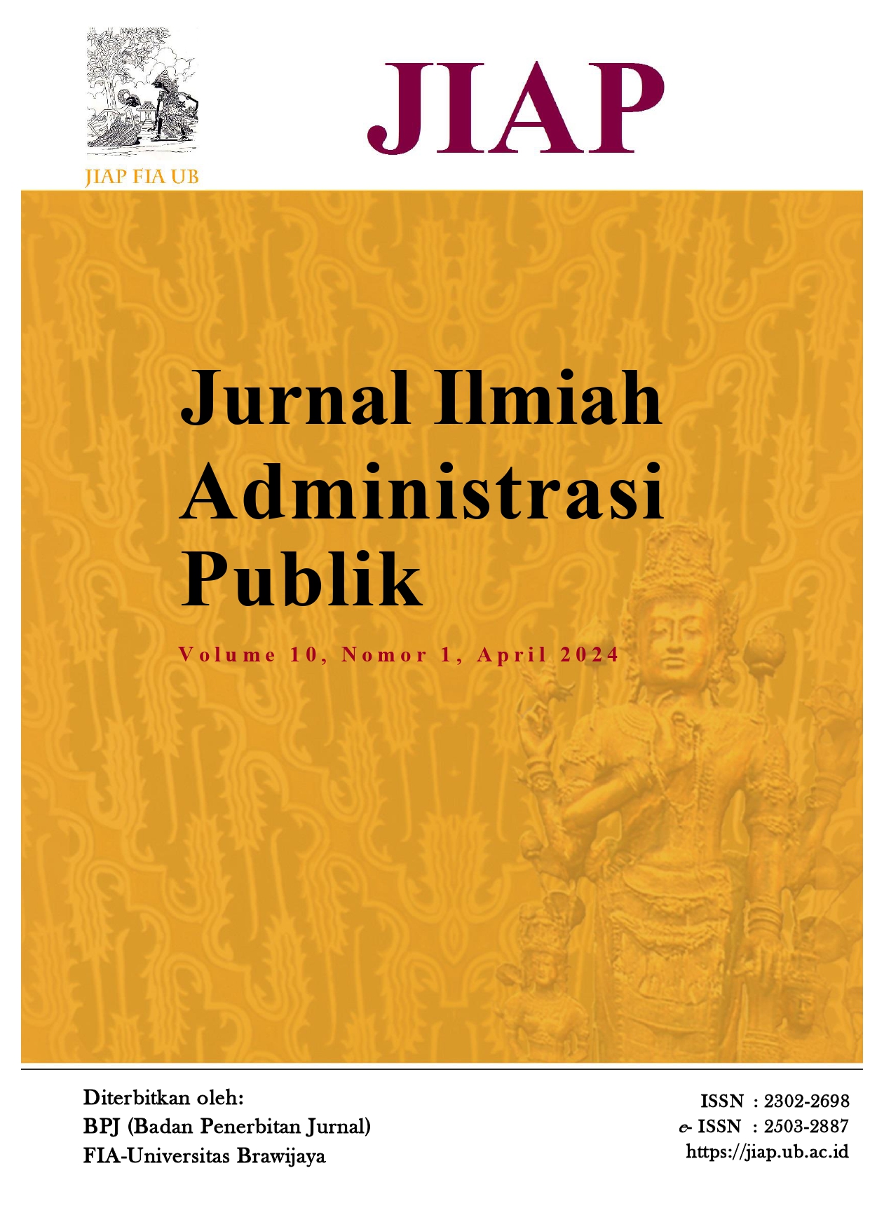 					View Vol. 10 No. 1 (2024): Jurnal Ilmiah Administrasi Publik (JIAP)
				
